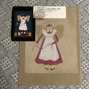 Vintage Design Gallery Judy Dalvit Angel Hand Painted Needlepoint Canvas Bells